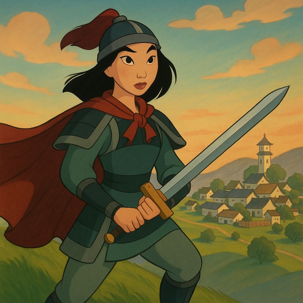 Mulan in Classic Animation Style