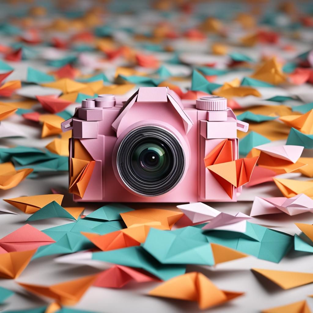 Origami Camera Papercraft in 8K Resolution