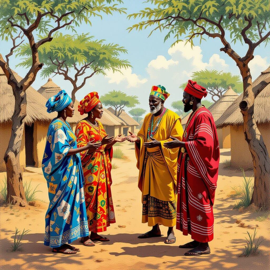 African Families' Land Dispute in Traditional Style