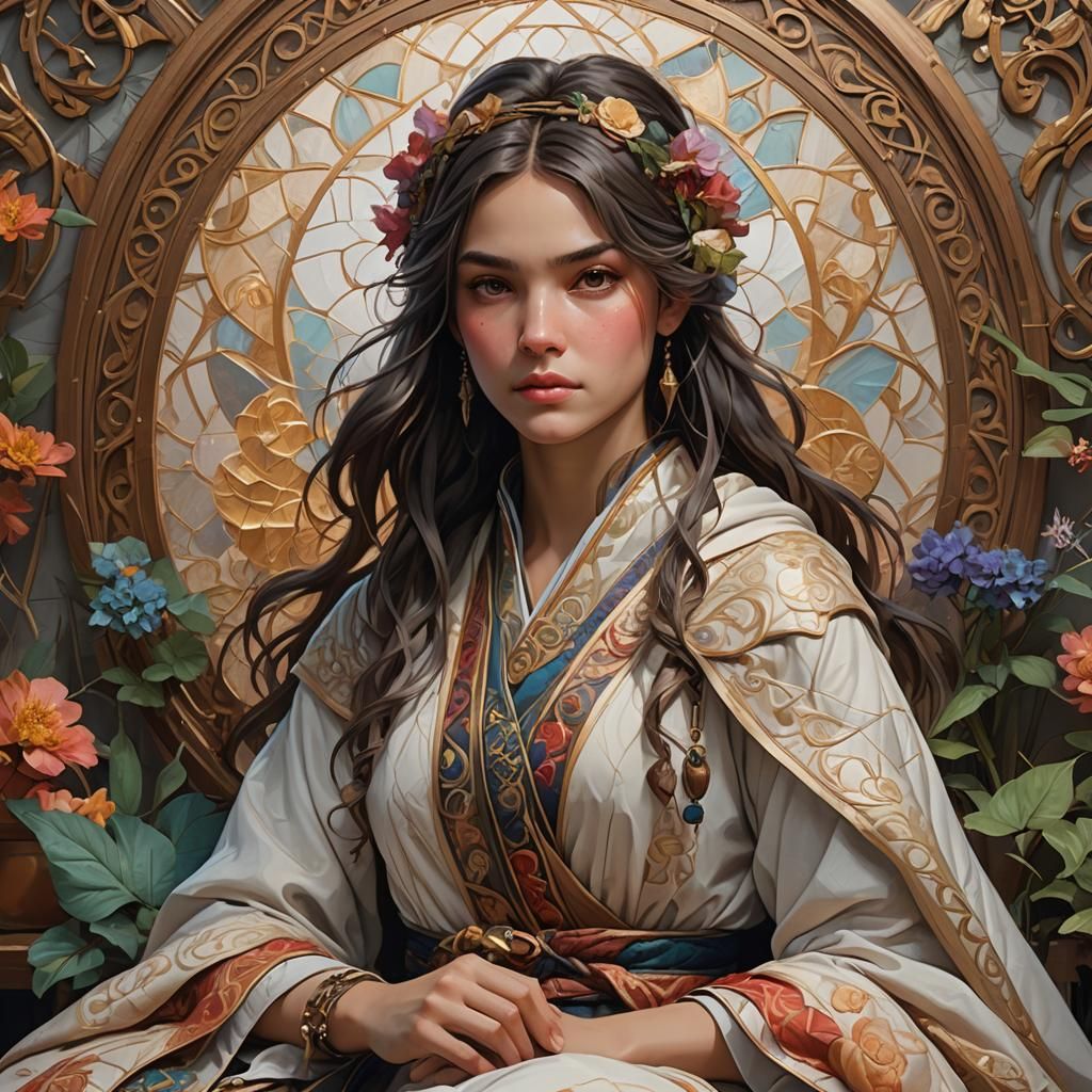 Cozy Interior Portrait in Hyperdetailed Style