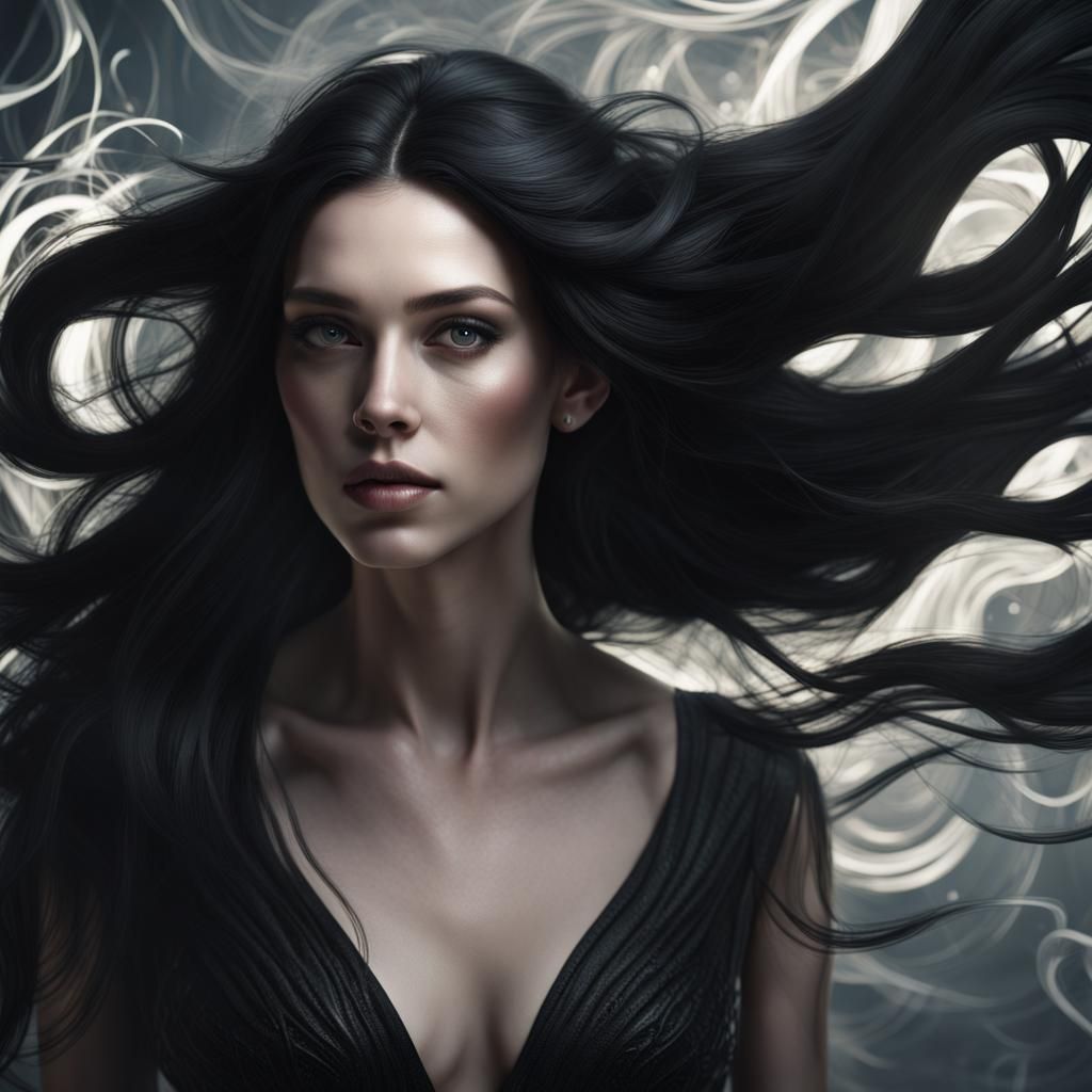 Ethereal Shadow Queen in Detailed Matte Painting