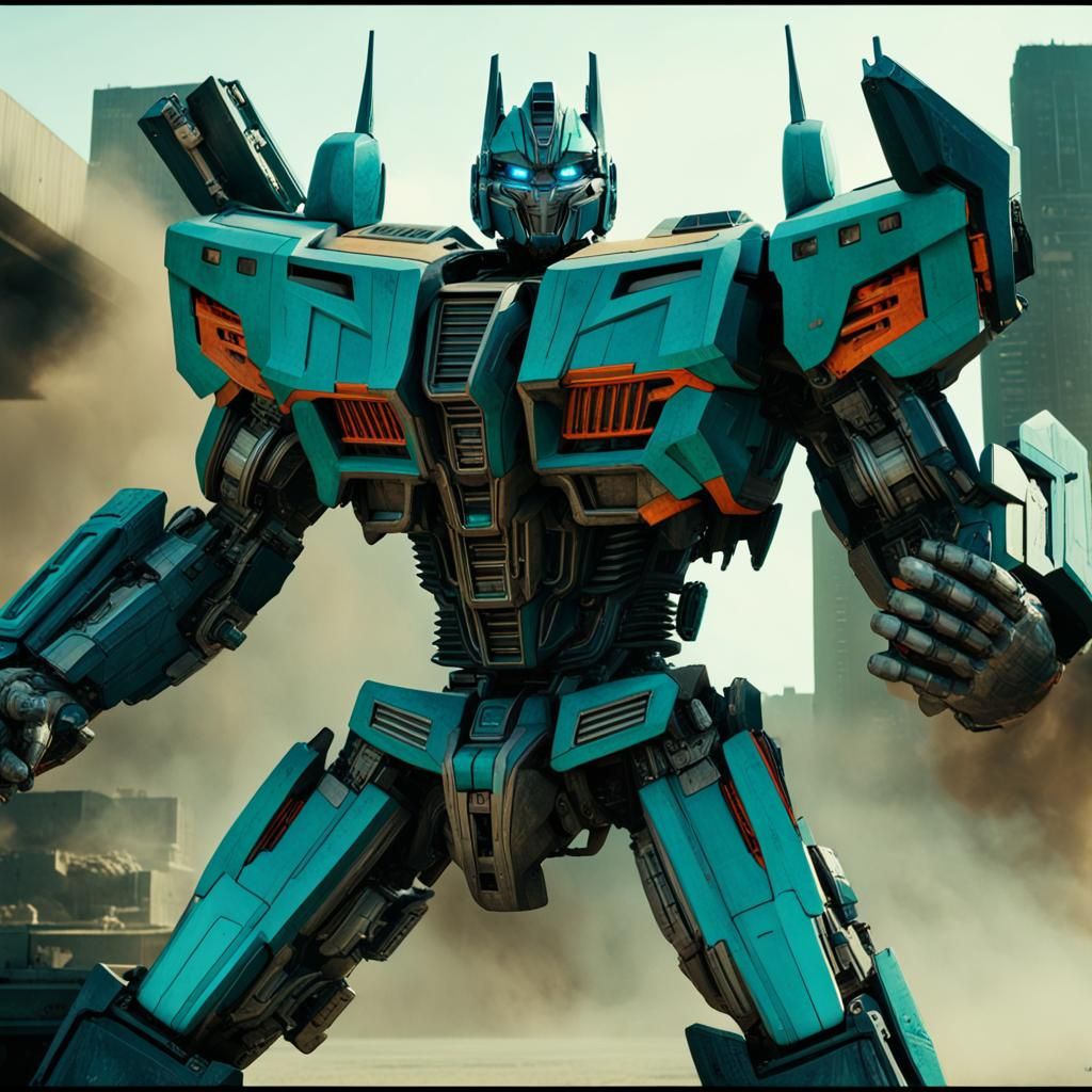 Decepticon Tank Transformer in Cinematic Action Style