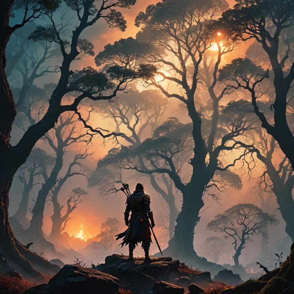 Mystical Realm Warrior in Fantasy Concept Art