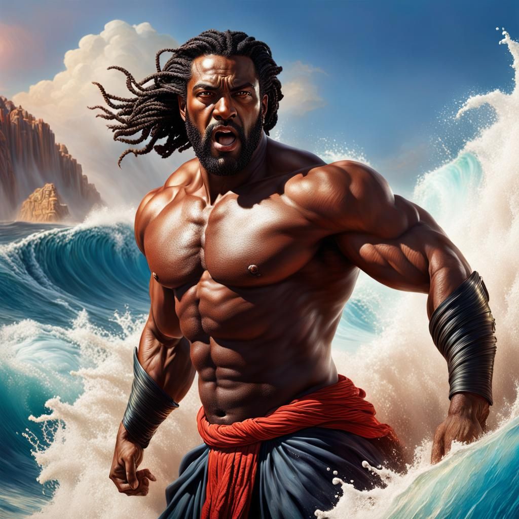 Hyperrealistic Moses Parting the Red Sea