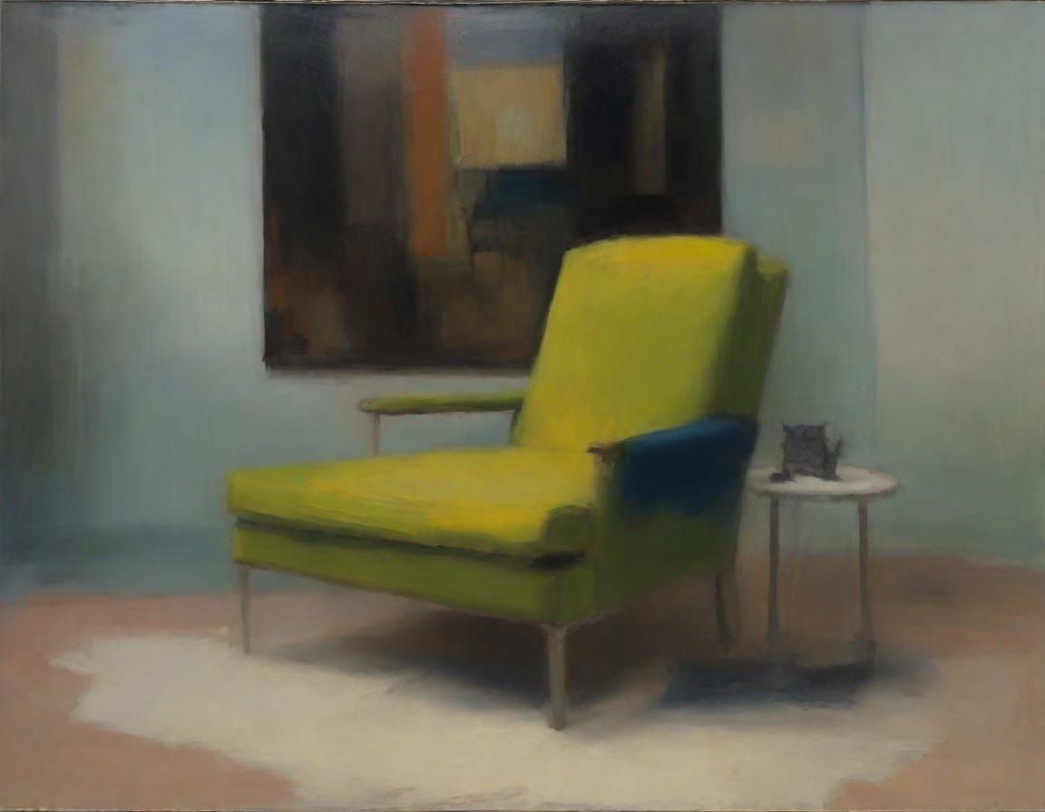 Grandfather Catman Smoking Pipe as Oil Painting