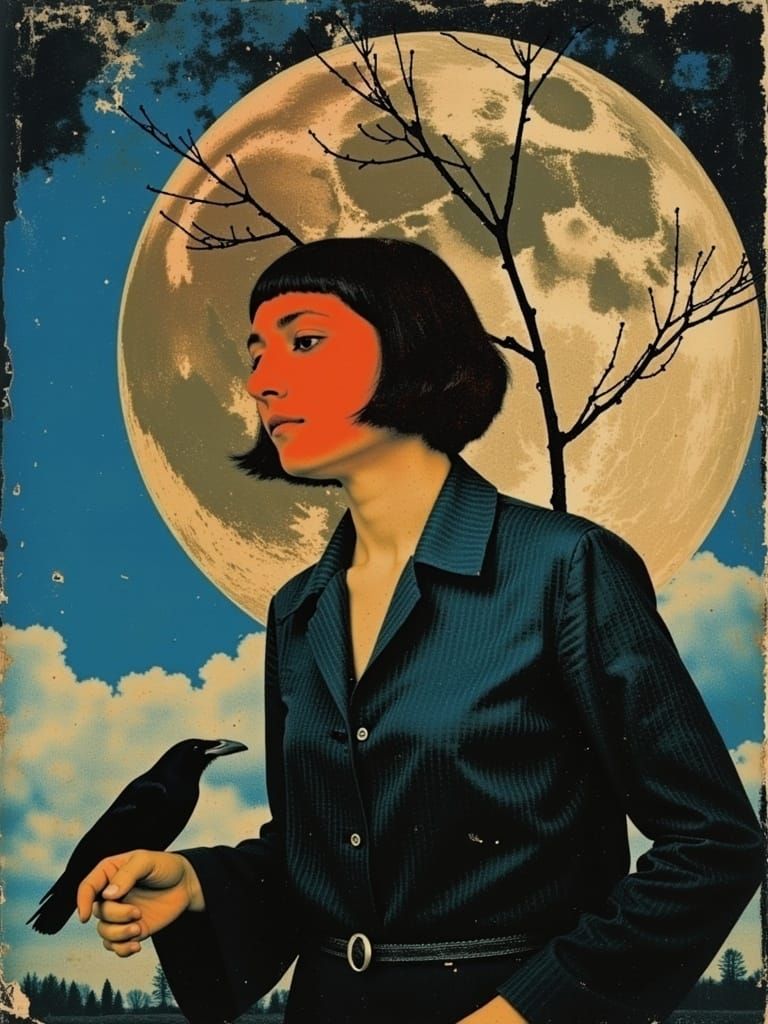 Woman Standing by a Window in Vibrant Autochrome Style