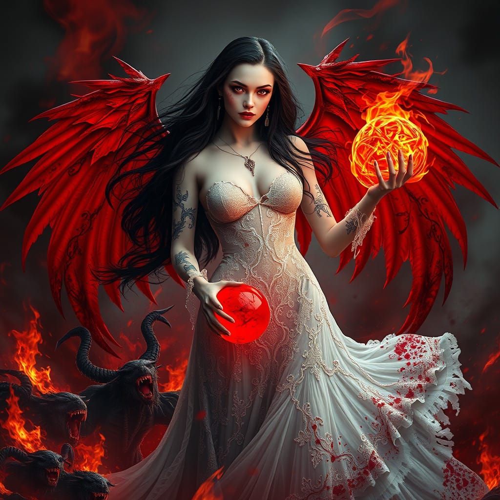 Gothic Vampire Goddess Unleashes Fiery Fury