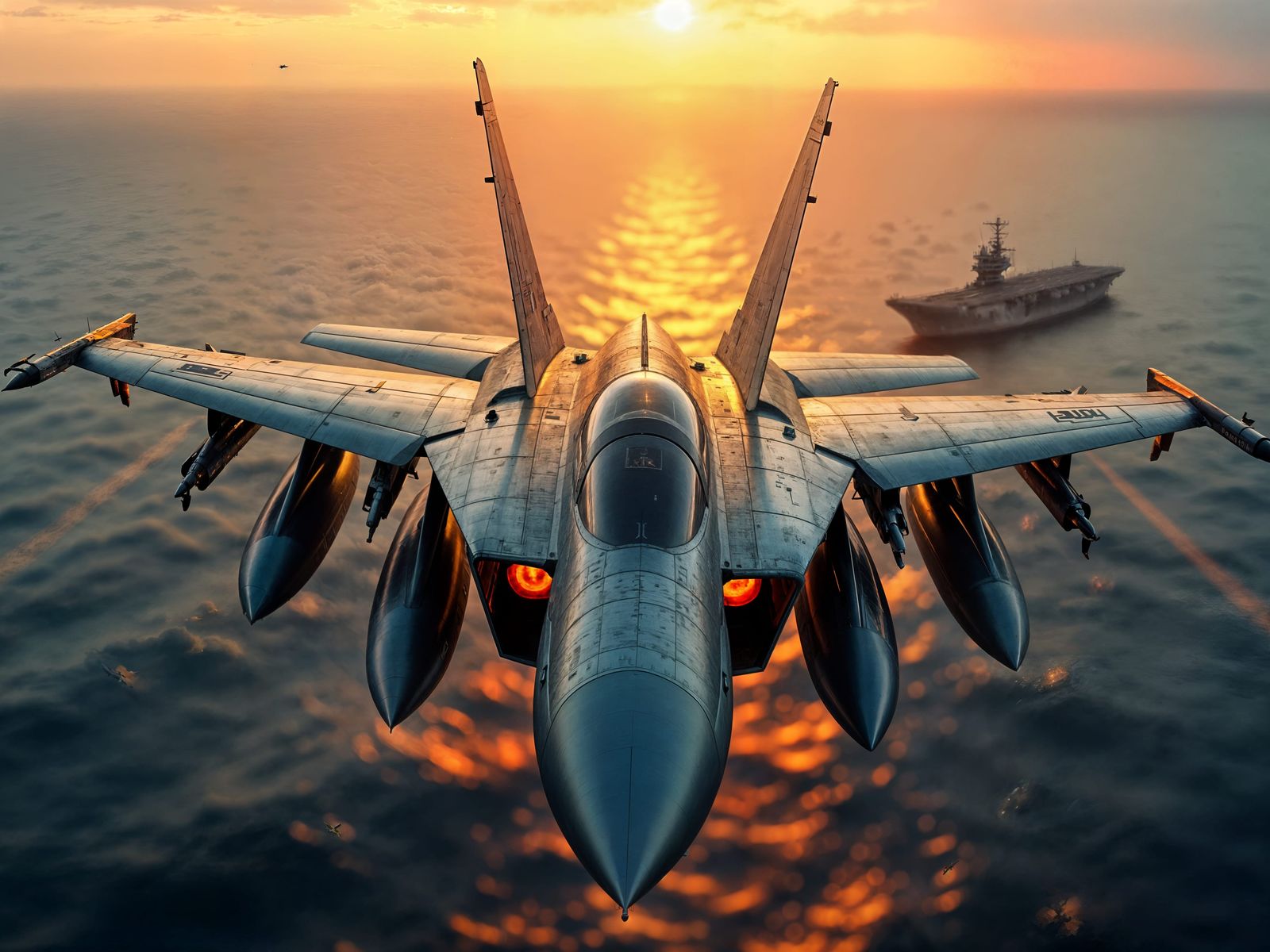 Grumman F-14D Tomcat Carrier Dusk: Digital Matte Painting