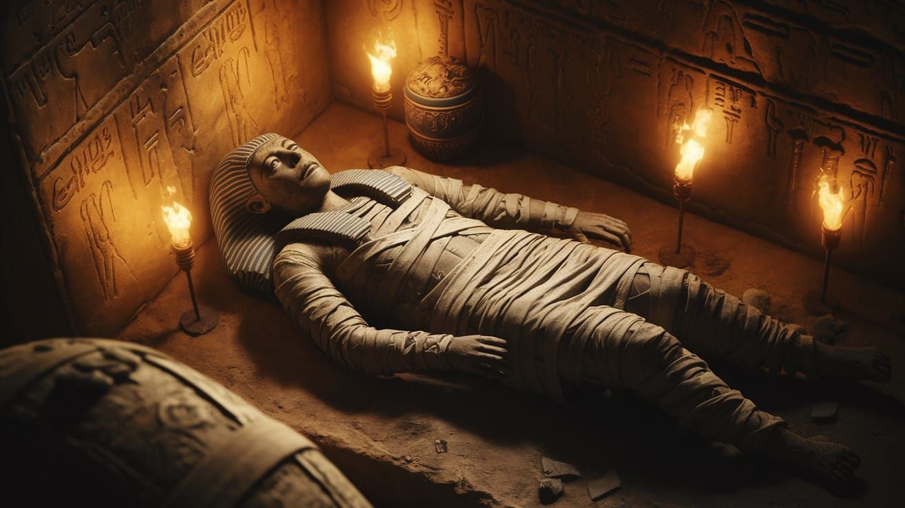Ancient Mummy Unveiled in Golden Tomb
