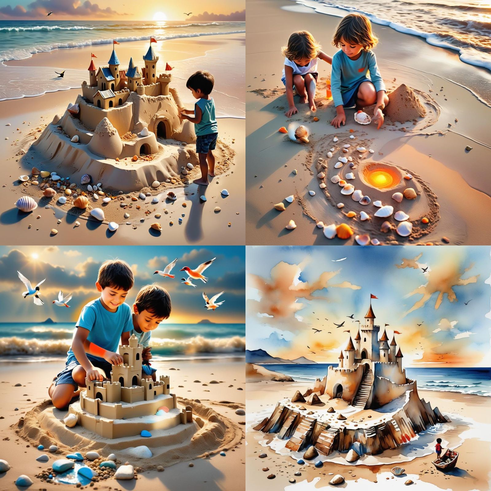 Una imagen de un niño haciendo un mini castillo de arena de ...
