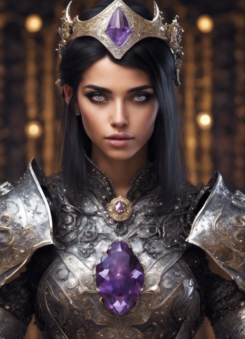 Gem-Encrusted Knight: Hyperrealistic Middle-Eastern Warrior