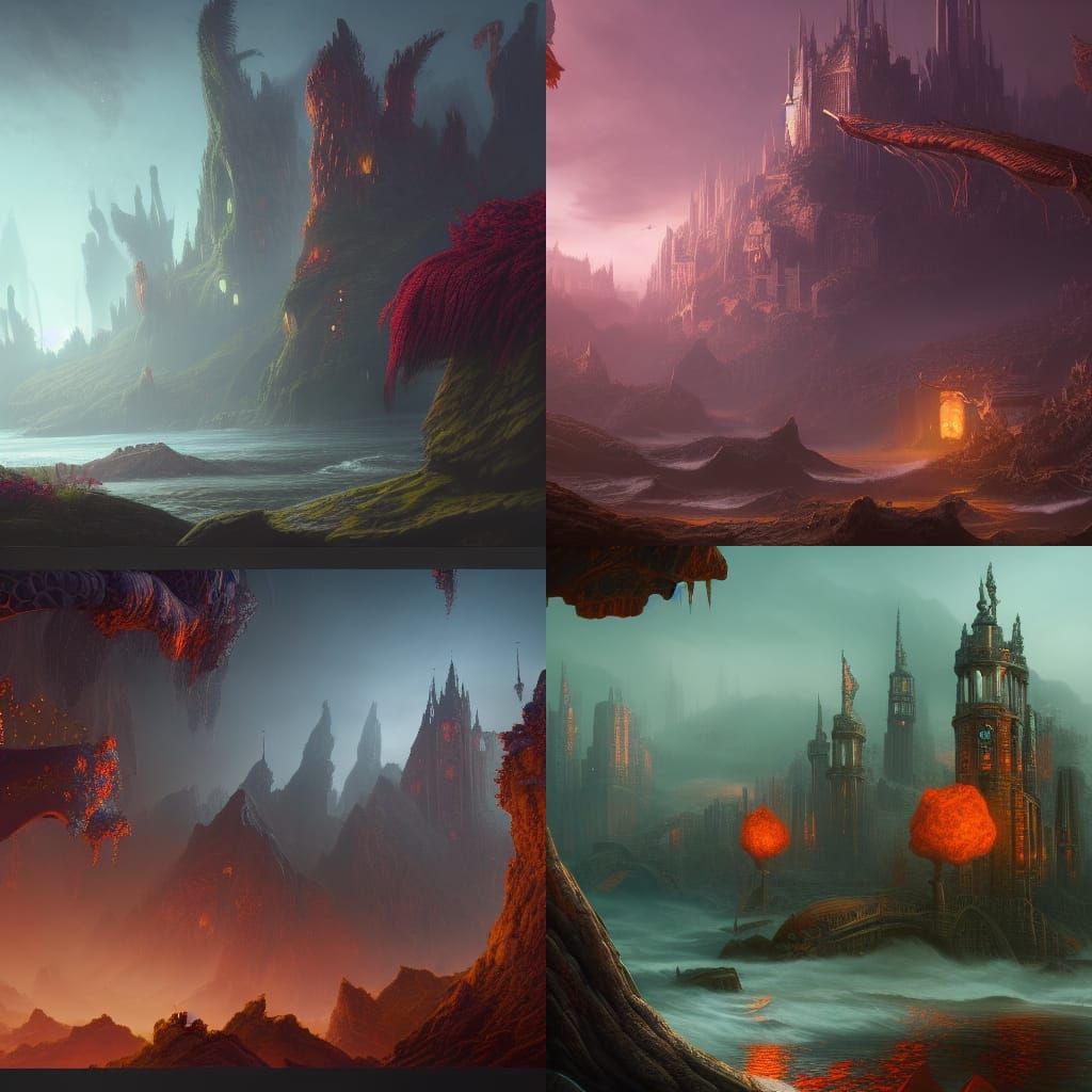 Fantastical Matte Painting in Deep Color