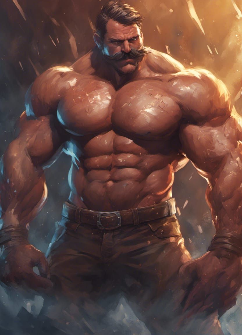 Muscle Bear Comic Art in Dark Fantasy Style