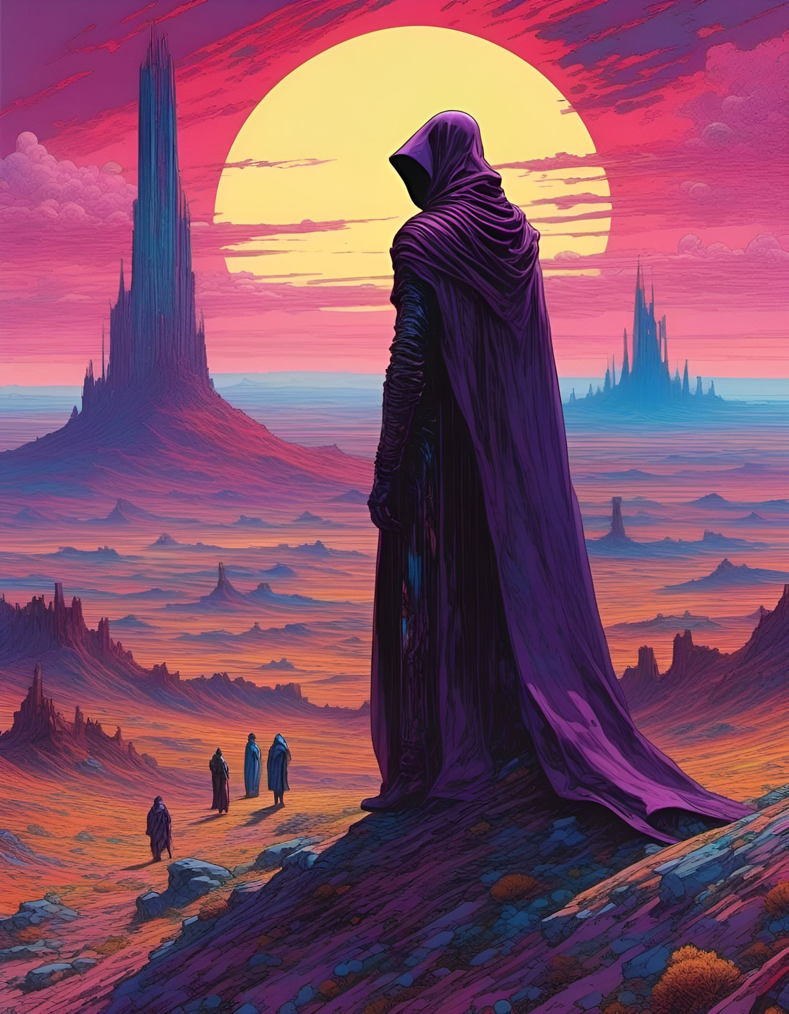 Desert Monolith at Night in Photorealistic Style