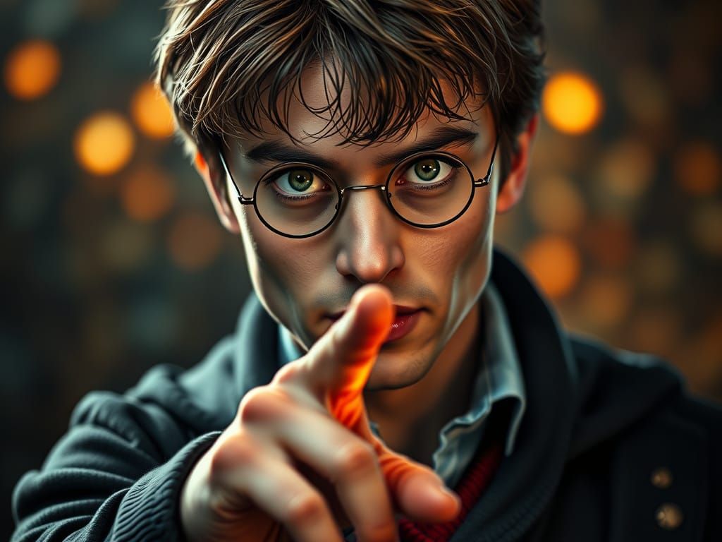 A Warning in the Wizarding World: Hyperrealistic Portrait in...