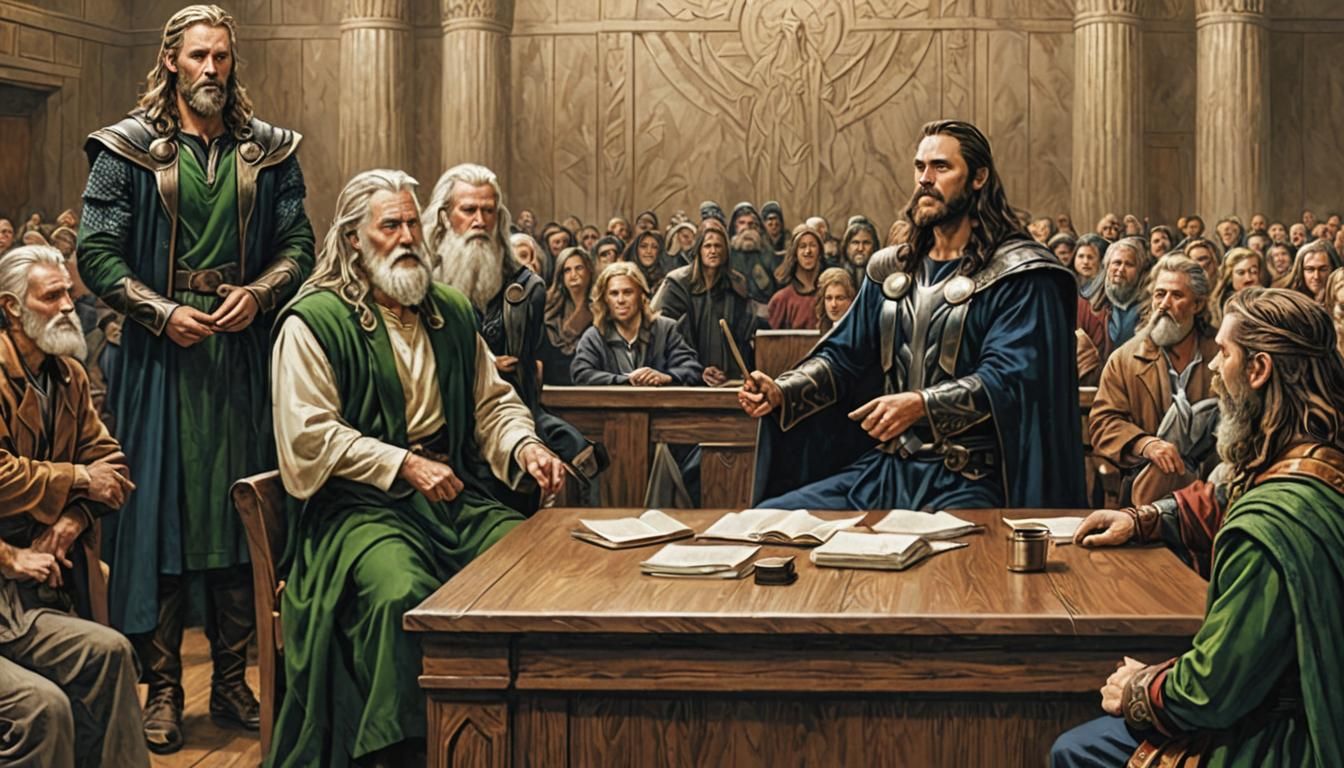 Jesus, Odin, Thor, and Loki in Court
