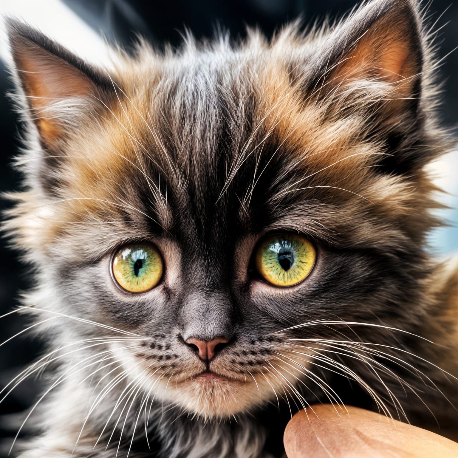 Kitten Portrait on Plain Background