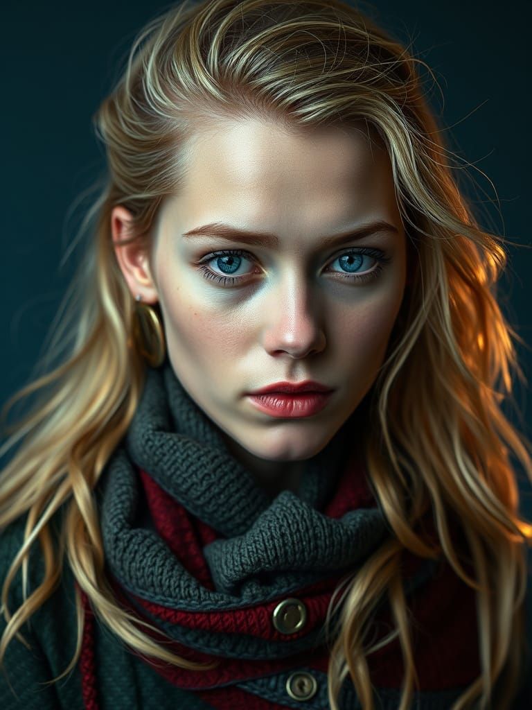 Double Exposure: Woman's Face and Ocean Waves