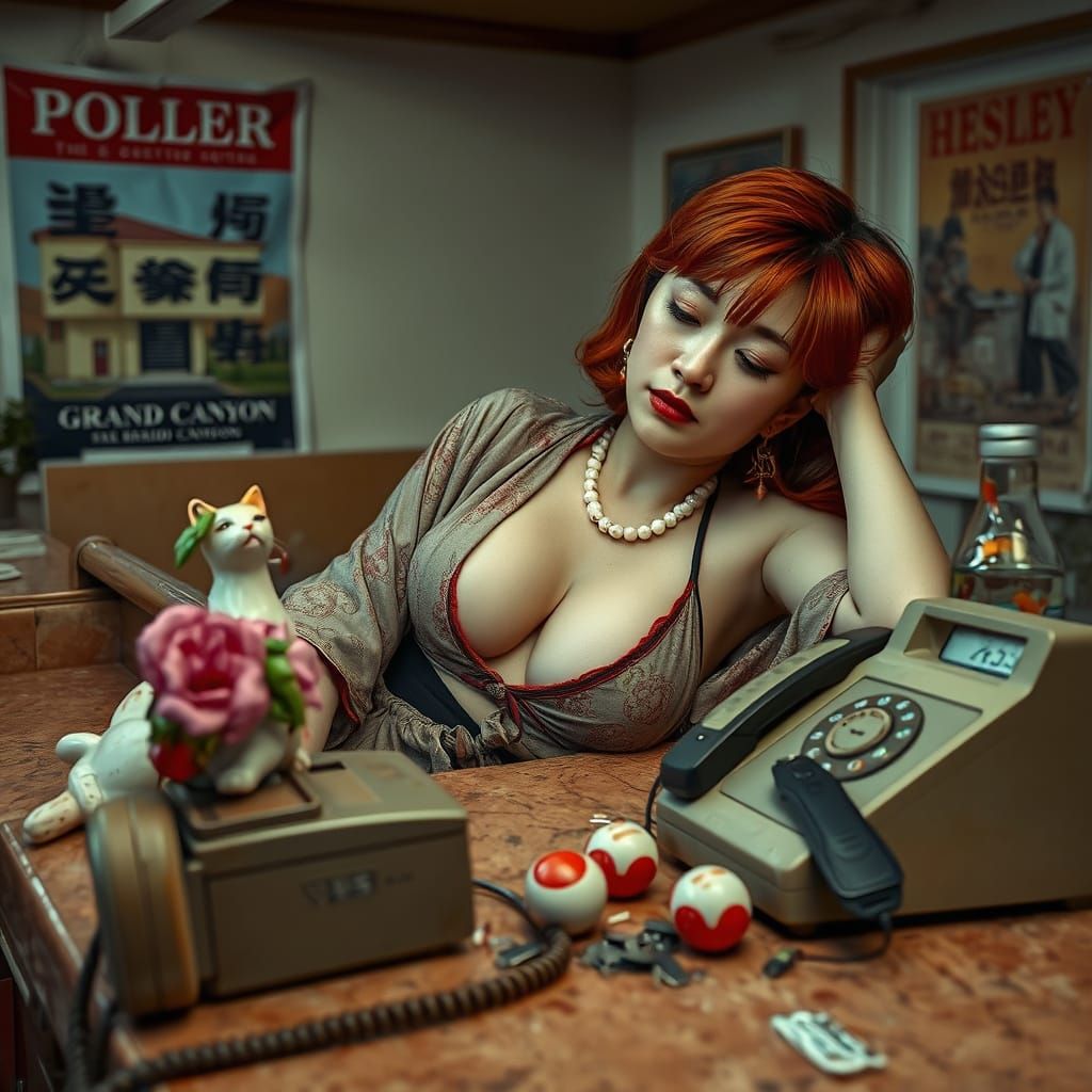 Sultry Receptionist Slumbers in Seedy Motel