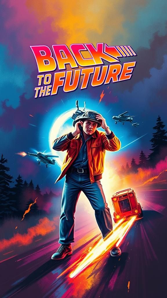Back to the Future: 80s Movie Poster in Struzan Style