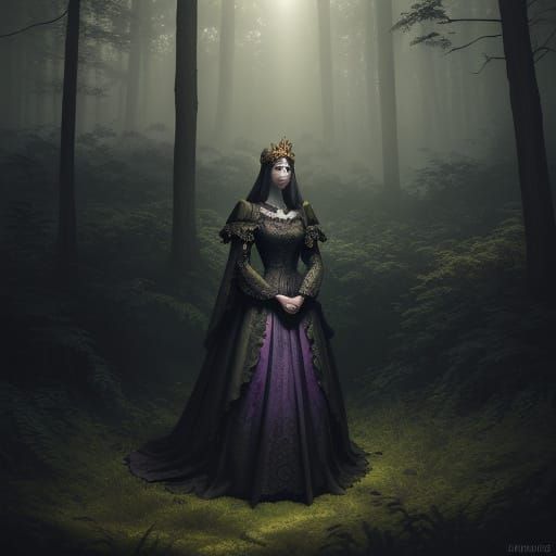 Mystical Queen in Victorian Splendor