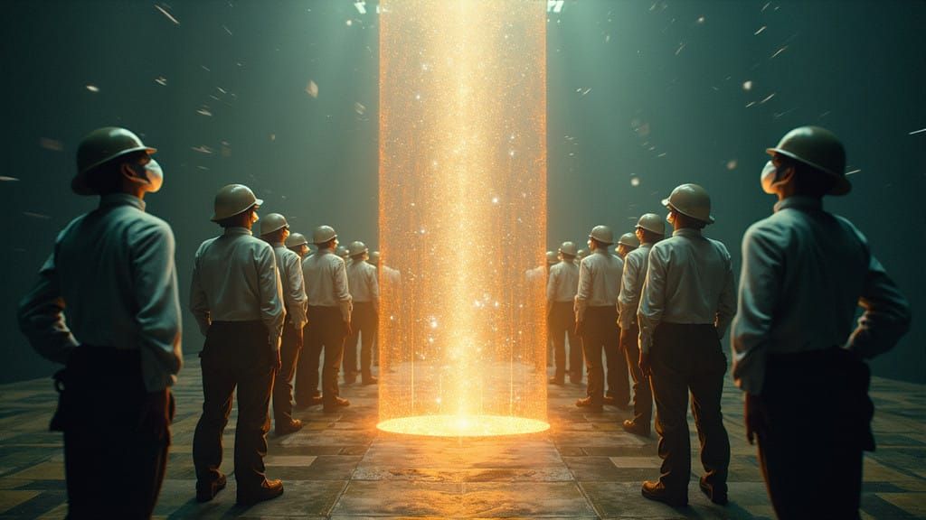 Workers Energetically Fuel the AI-Driven Elite in a Cyberpun...