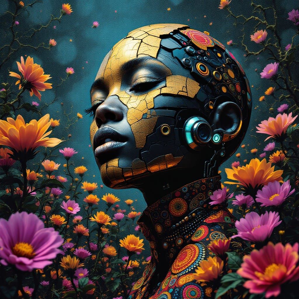 African Tribal Robot in Apocalypse