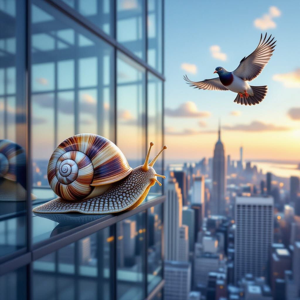 Surreal Snail Adventure Above the City