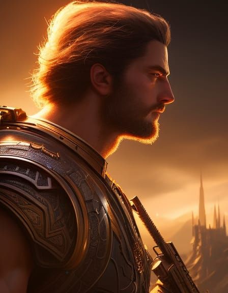 Norse God Portrait in Detailed Digital Painting