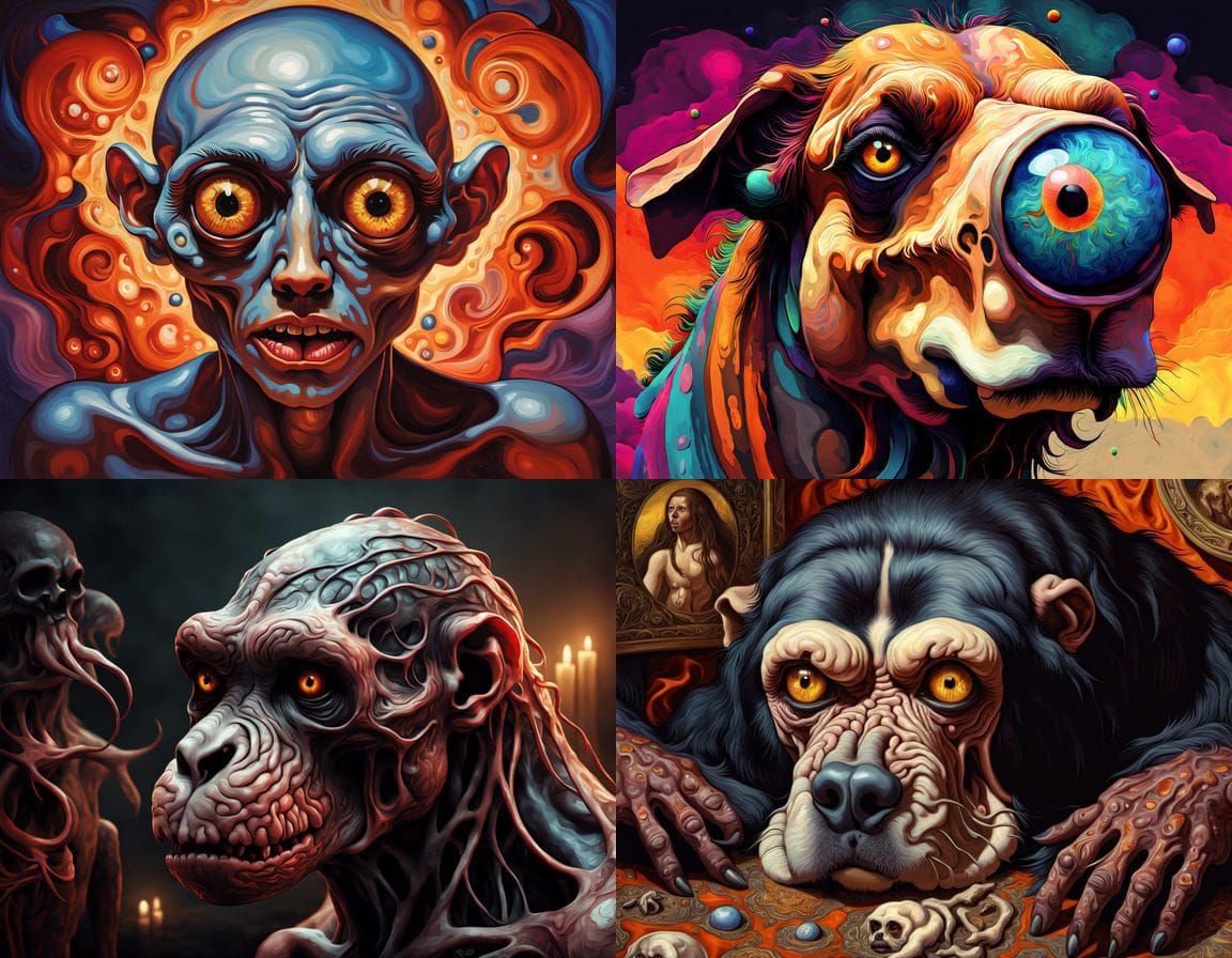 Surreal Anatomical Chimera in Classical Painting Style