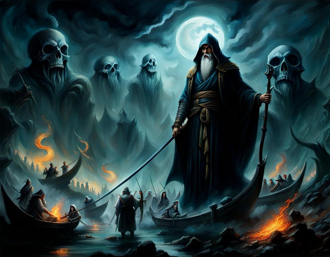 Charon Shepherding Souls: Textured Speedpaint