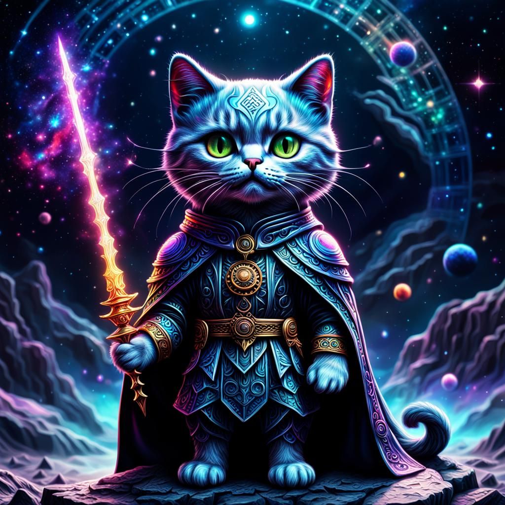 Dark Lord Kitty: Cosmic Astral Illustration