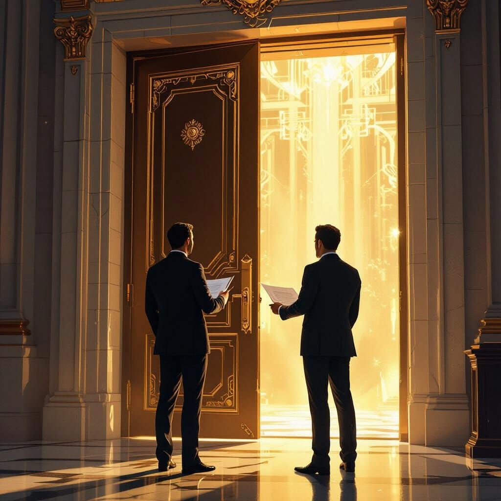 Businessmen and the Doorway to Wealth