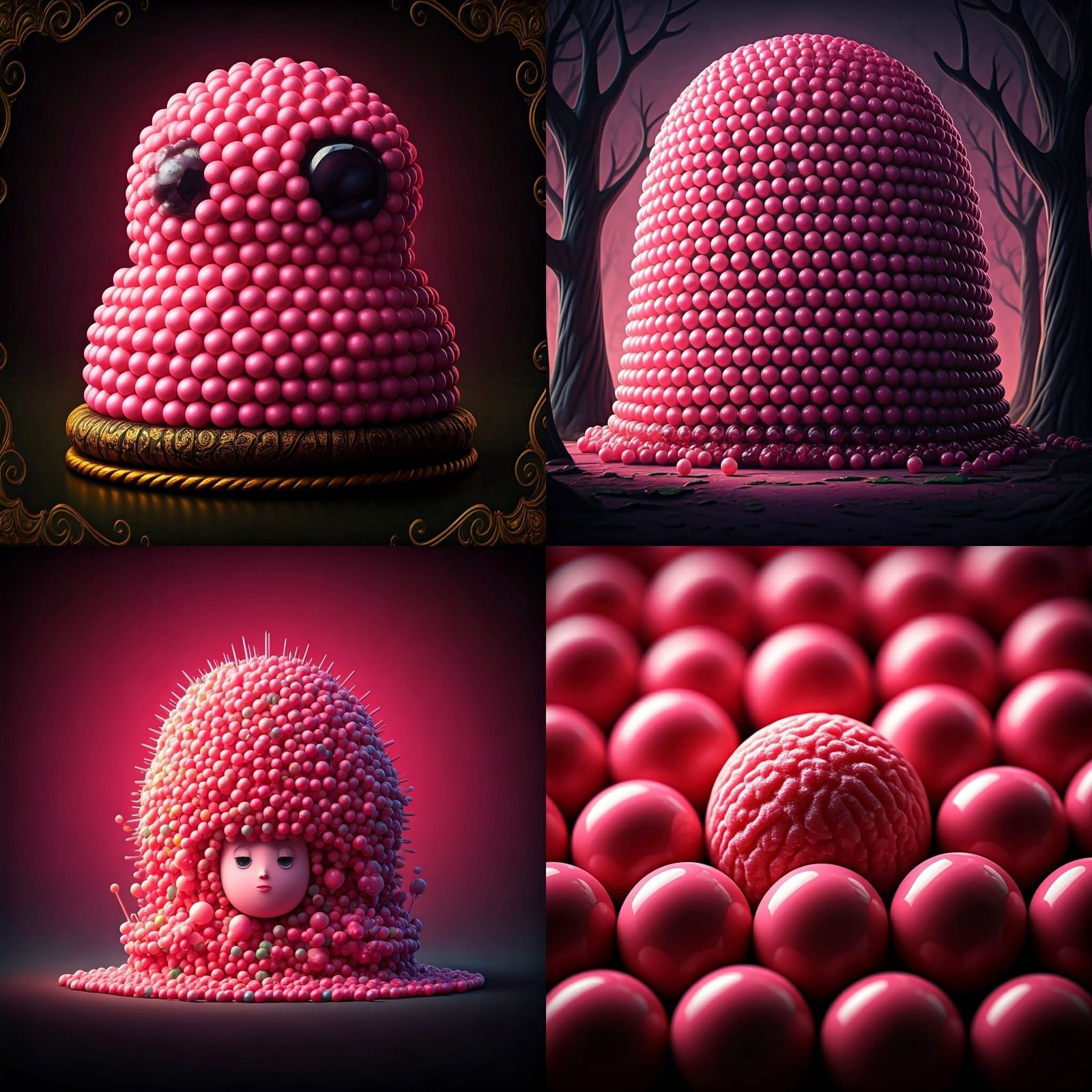 A Whimsical Gumball Masterpiece in Pink