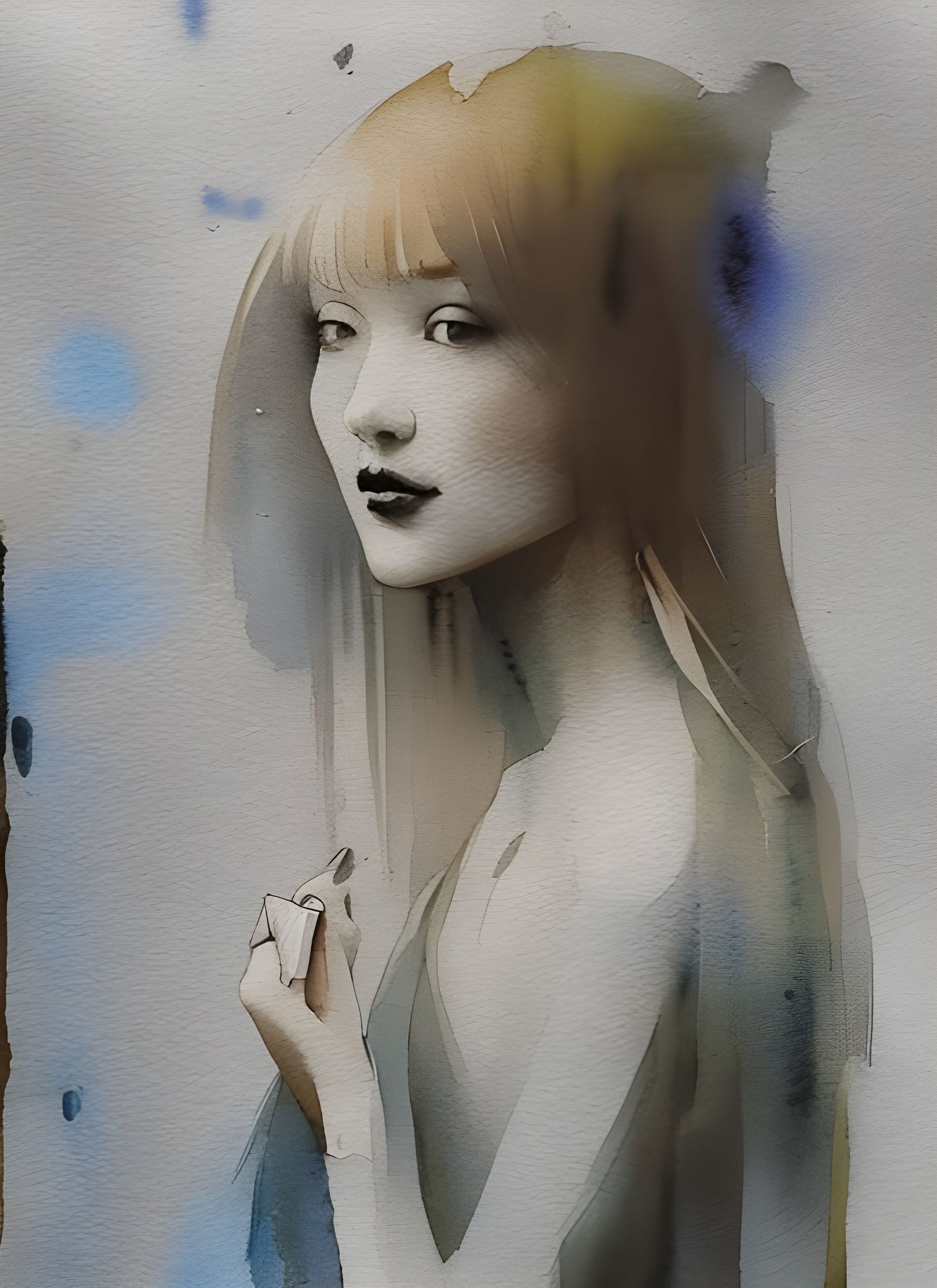 Watercolor Portrait Inspired by Da Vinci