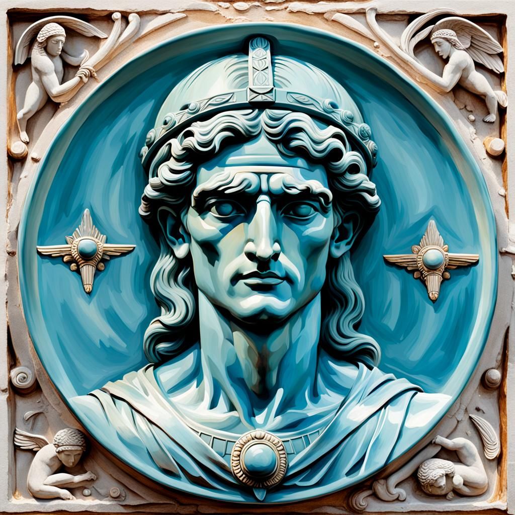 Hermes in Ancient Greek Pottery Style