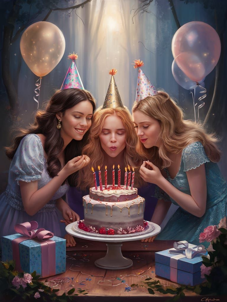 Ethereal Birthday Celebration in Luminist Style