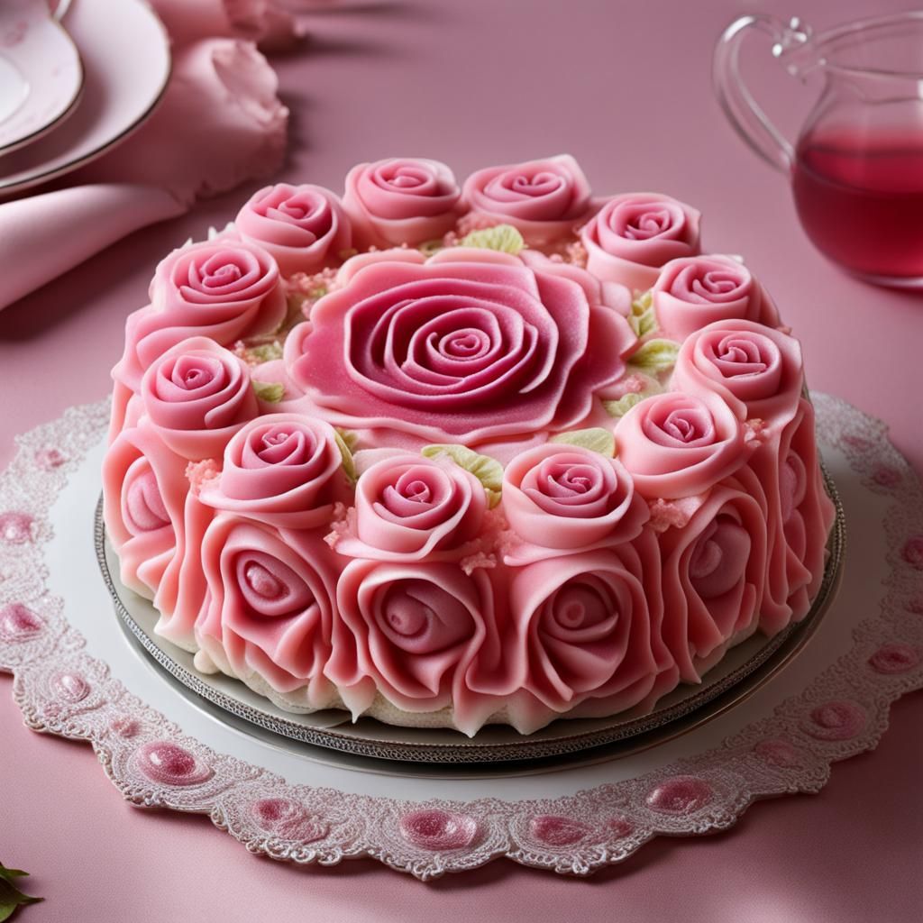 Rose Jelly Cake in Rococo Style