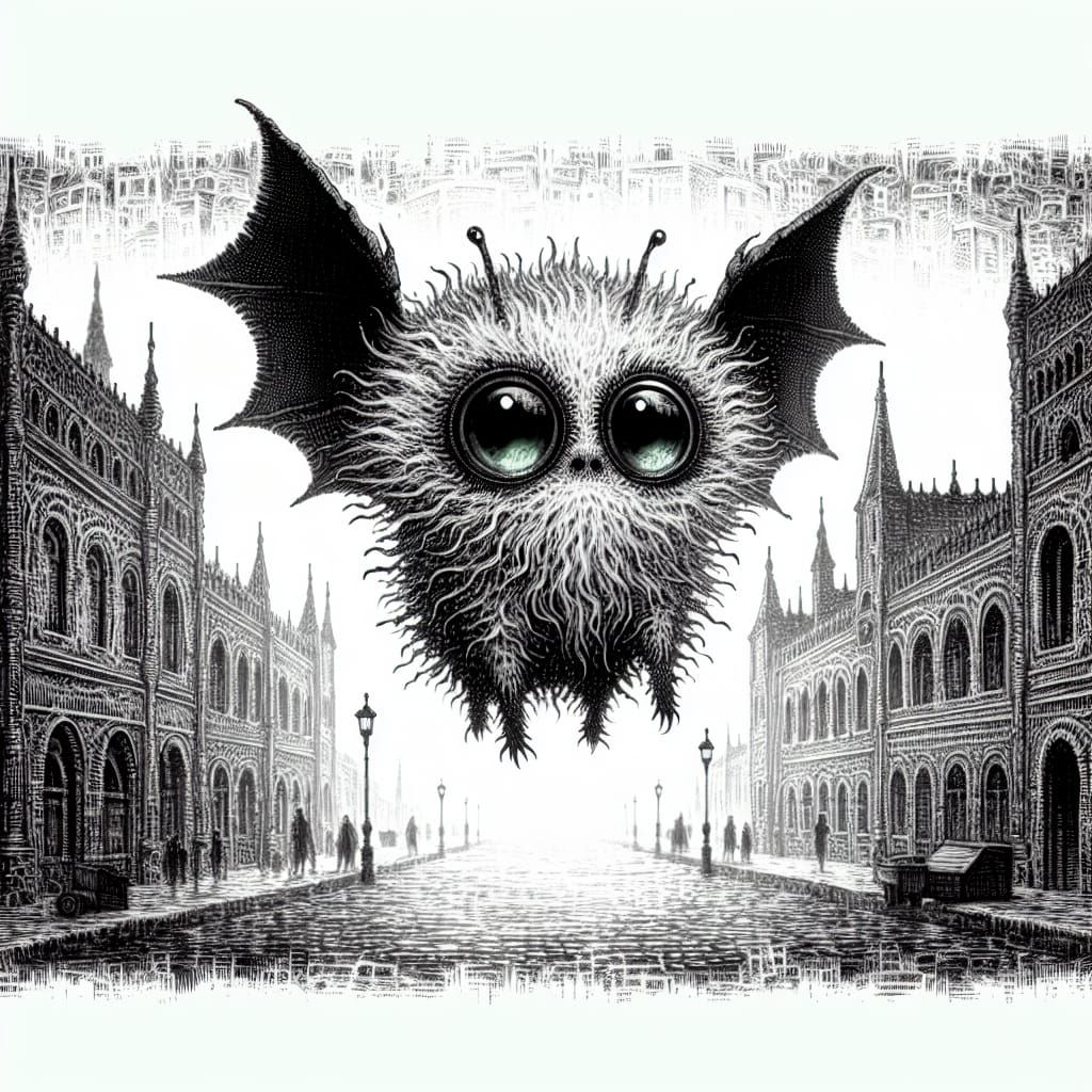 Dystopian Medieval City with Creepy Cute Creature