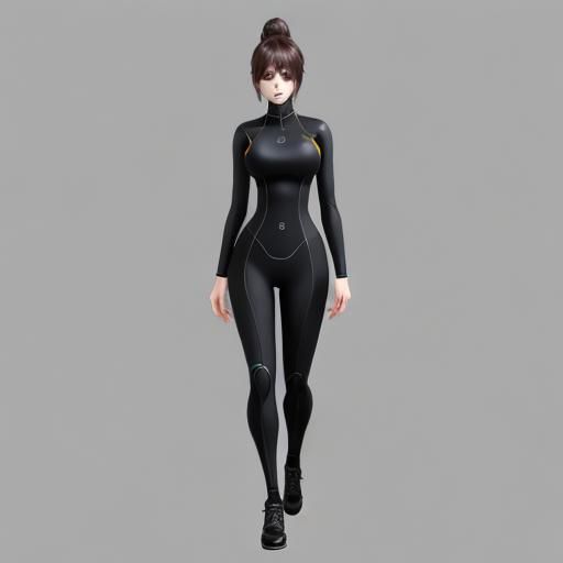 Female Full Body Sketch Art in 8k