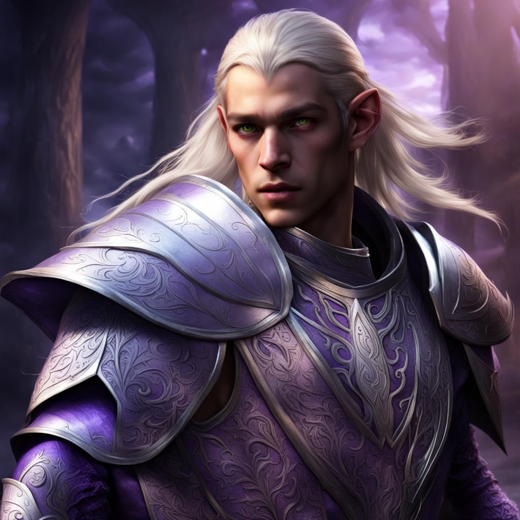 Elven Man with Purple Skin Portrait