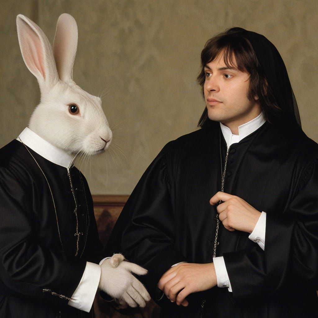 Vicar Rabbit in the Style of Classical Portraiture