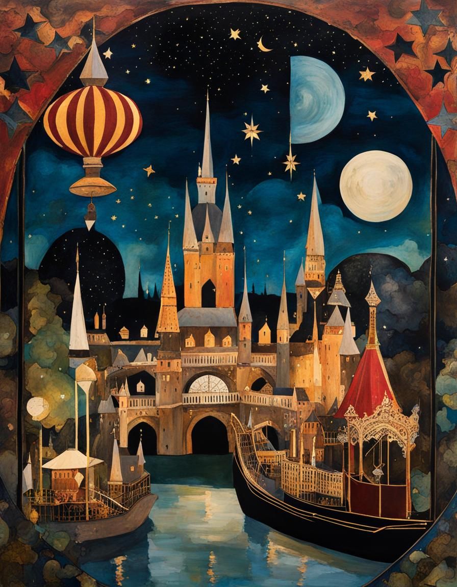 Mystical Tivoli Gardens Theme Park Collage