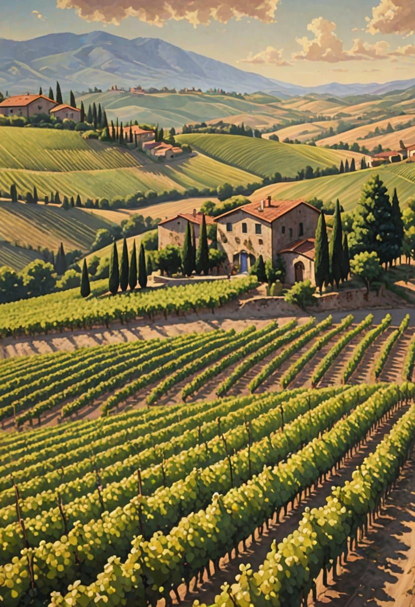 Renaissance Winemaker in Golden Tuscan Light