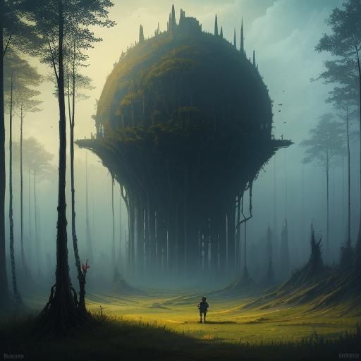 Lush Meadow Soccer Game in Fantasy Art Style