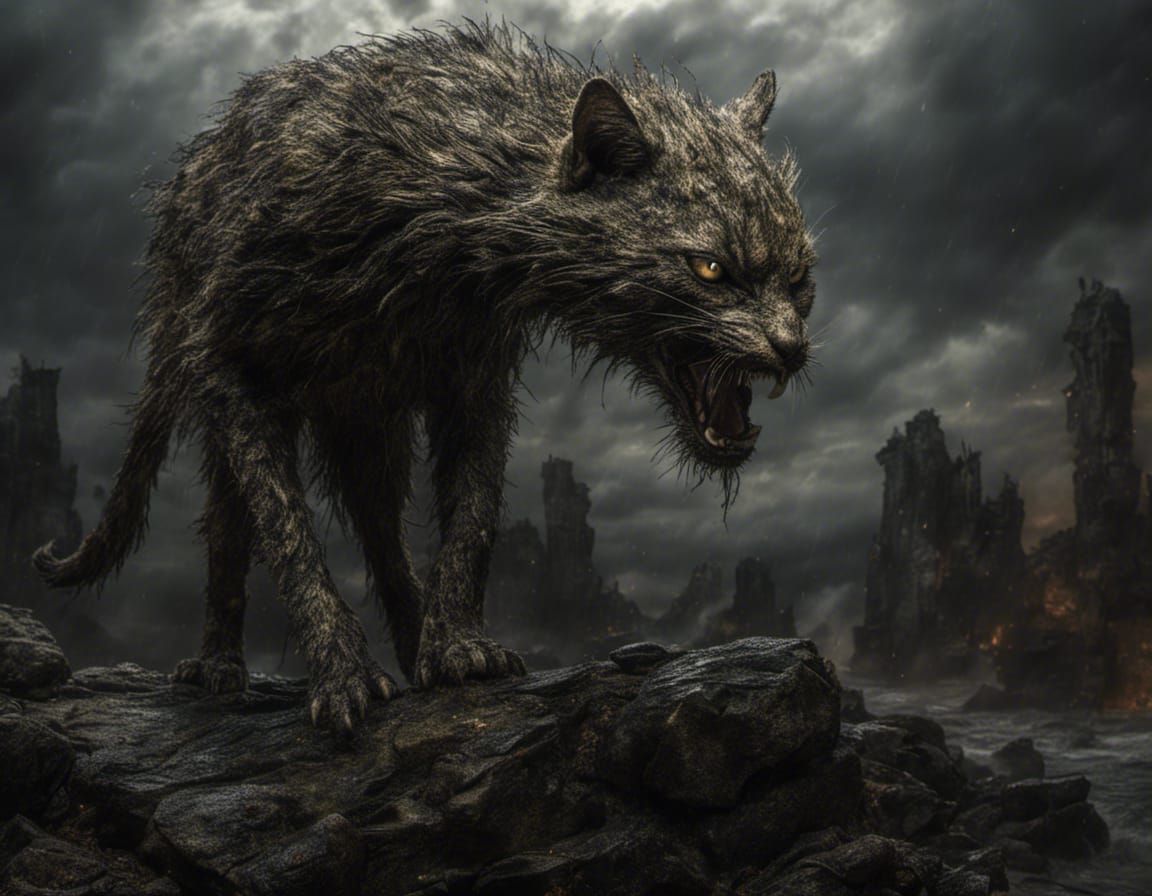 Godlike Wild Cat with Zeus-like Stature