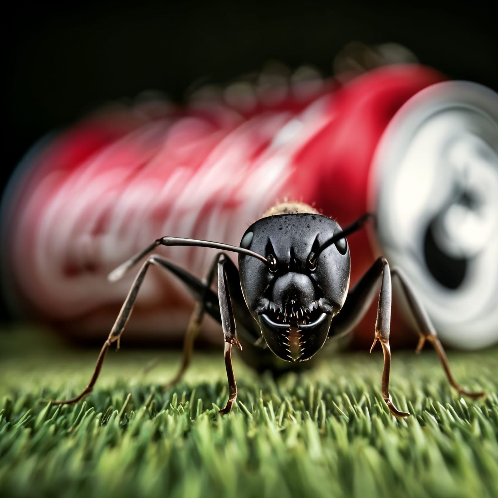 Vibrant Macro Photography of a Black Ant in Close-Up