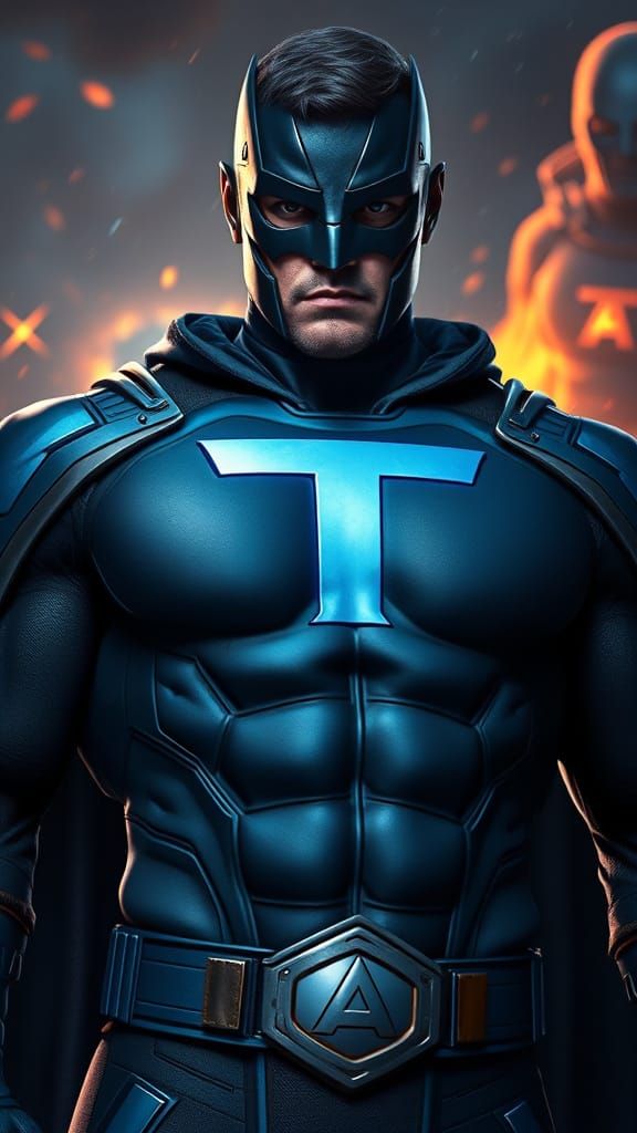 Titan X: Muscular Superhero in Digital Matte Painting