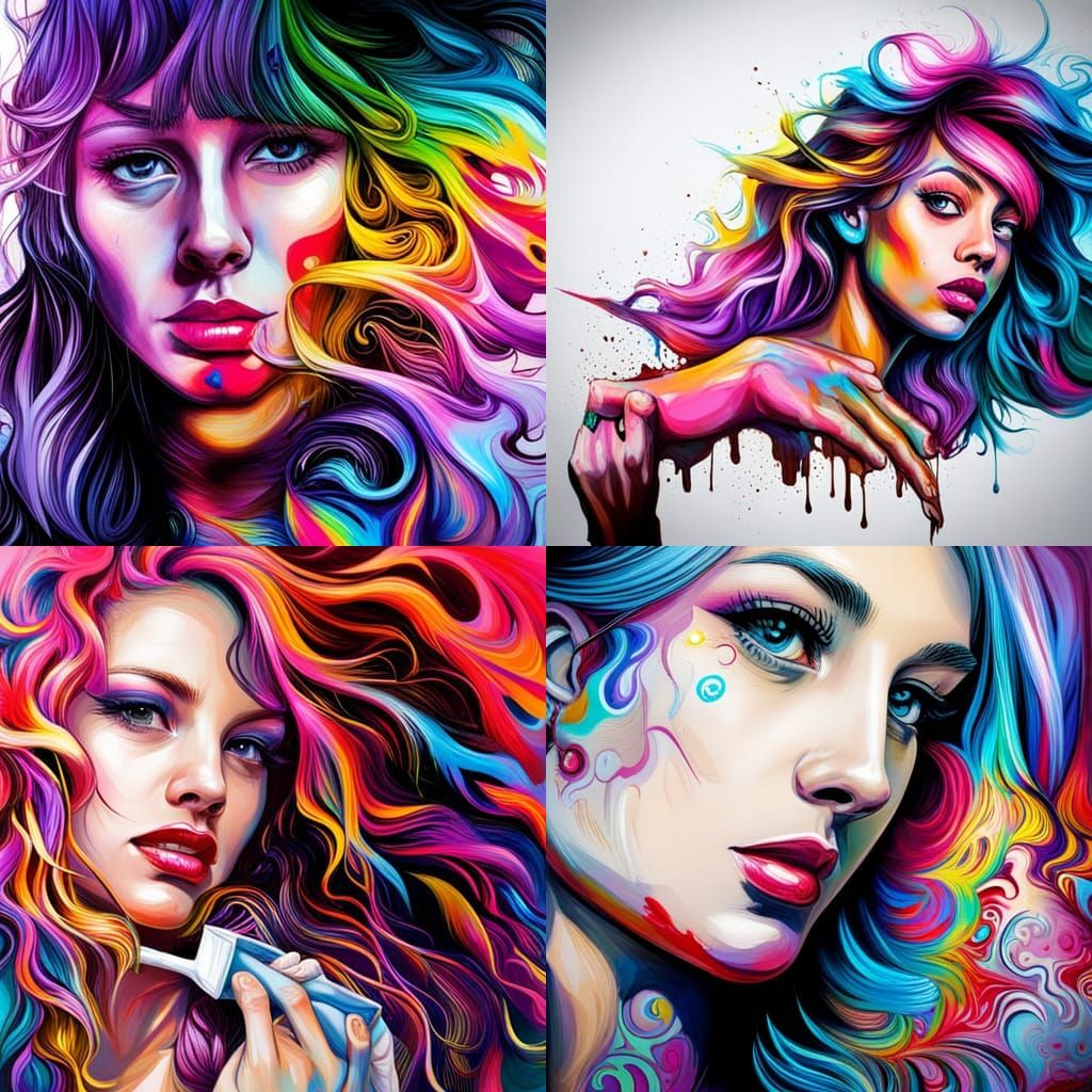 Vibrant Graffiti Art of a Rich Girl