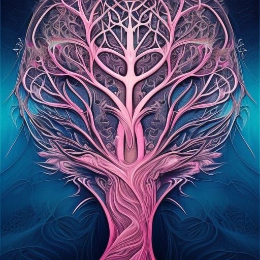 Psychedelic Pink Tree of Life